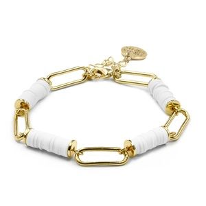 Kinsley Armelle Misty White and Gold Bracelet